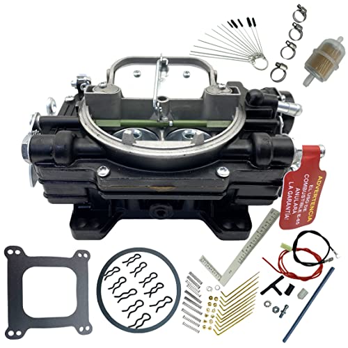 1400 Performer 600 CFM - Carburador eléctrico de 4 barriles de orificio cuadrado para reemplazar Edelbrock 1400 performer 600 CFM (negro)
