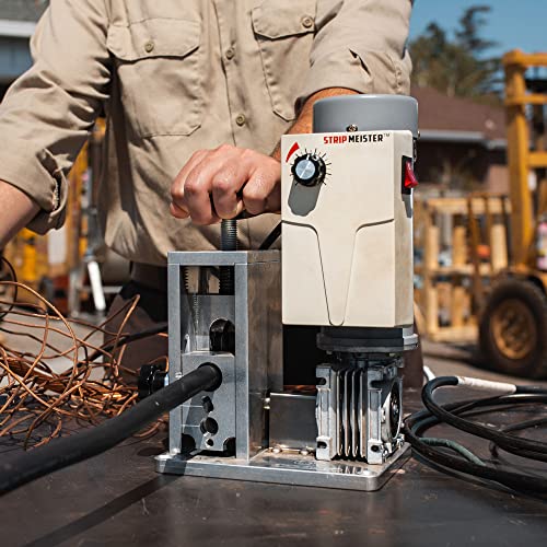 StripMeister Máquina pelacables E350x - Máquina peladora de cables para cables de cobre, pelacables eléctricos para chatarra y cables, automático de hasta 500 mcm