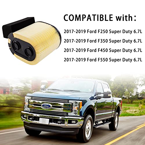 Filtro de aire de motor FA-1927. Para Ford F250 F350 F450 F550 Super Duty con motor diésel V8 Powerstroke de 6.7 L. Sustituye a FA1927, HC3Z9601A, HC349601AF, PA8219