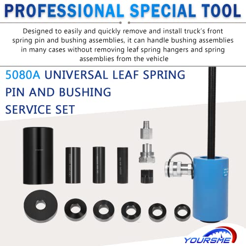 5080A Juego universal de pasador de resorte de hoja y buje que proporciona 10 toneladas de fuerza hidráulica