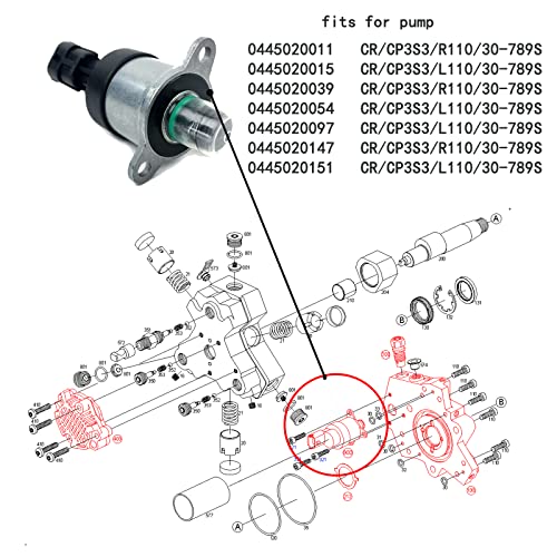 KAREN 0928400666 Regulador de presión de inyección de combustible para Dodge Ram Cummins 2500 3500 Diesel 5.9L. Reemplaza Bosch 0928400666 0 928 400 666 Cummins 4932457 5183245AA 2003-2007 Meteri