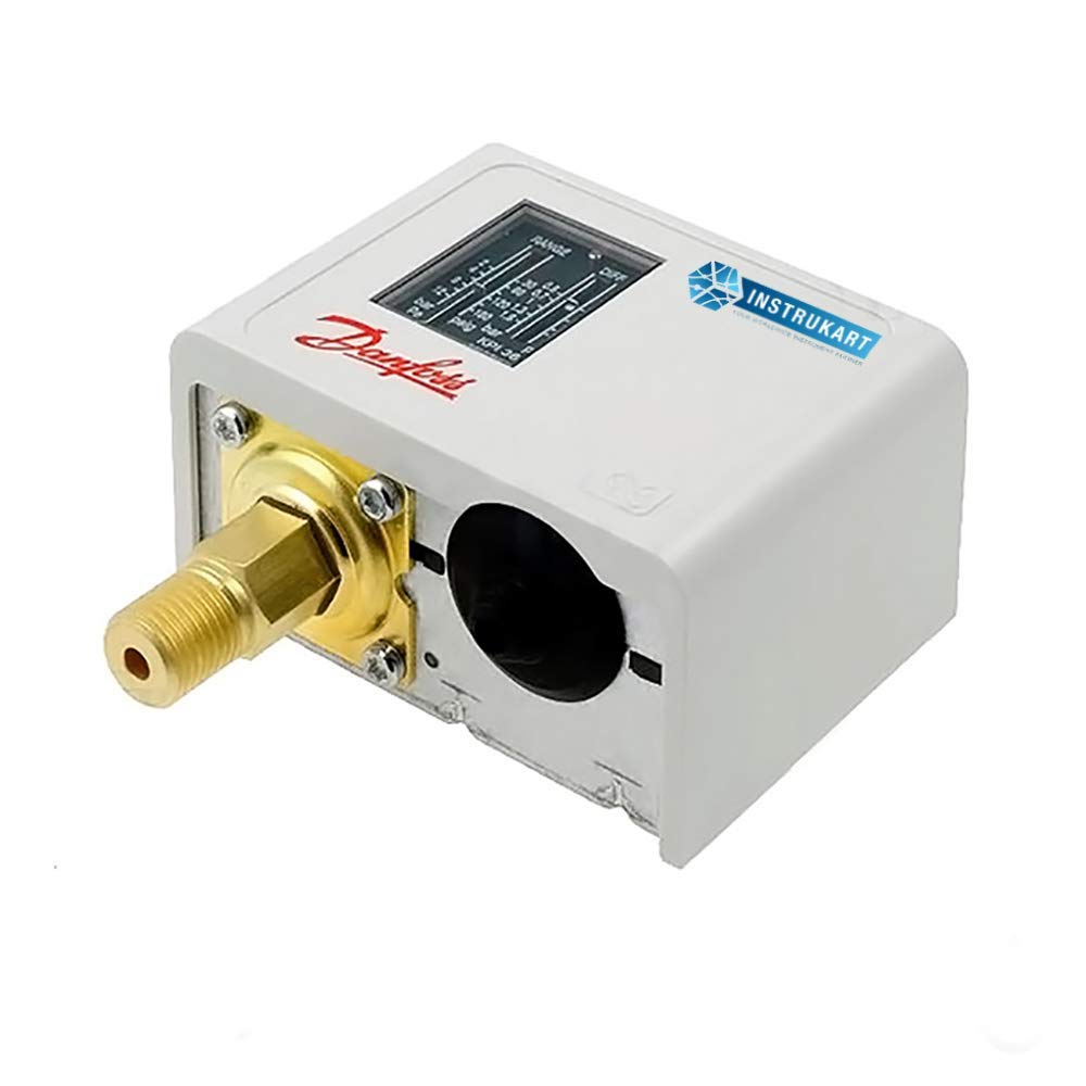 Interruptor de presión de caldera con SPDT (rango: -2.90 a 116 PSI) para líquidos, plantas gaseosas y de vapor, compresores e industria automotriz de Danfoss Modelo: KPI-35 (sin reductor, paquete de 1)