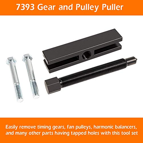 522 extractor de engranajes y poleas grande y 7393 extractor de engranajes y poleas y 8056 juego de protectores de eje para engranajes de distribución, poleas de ventilador