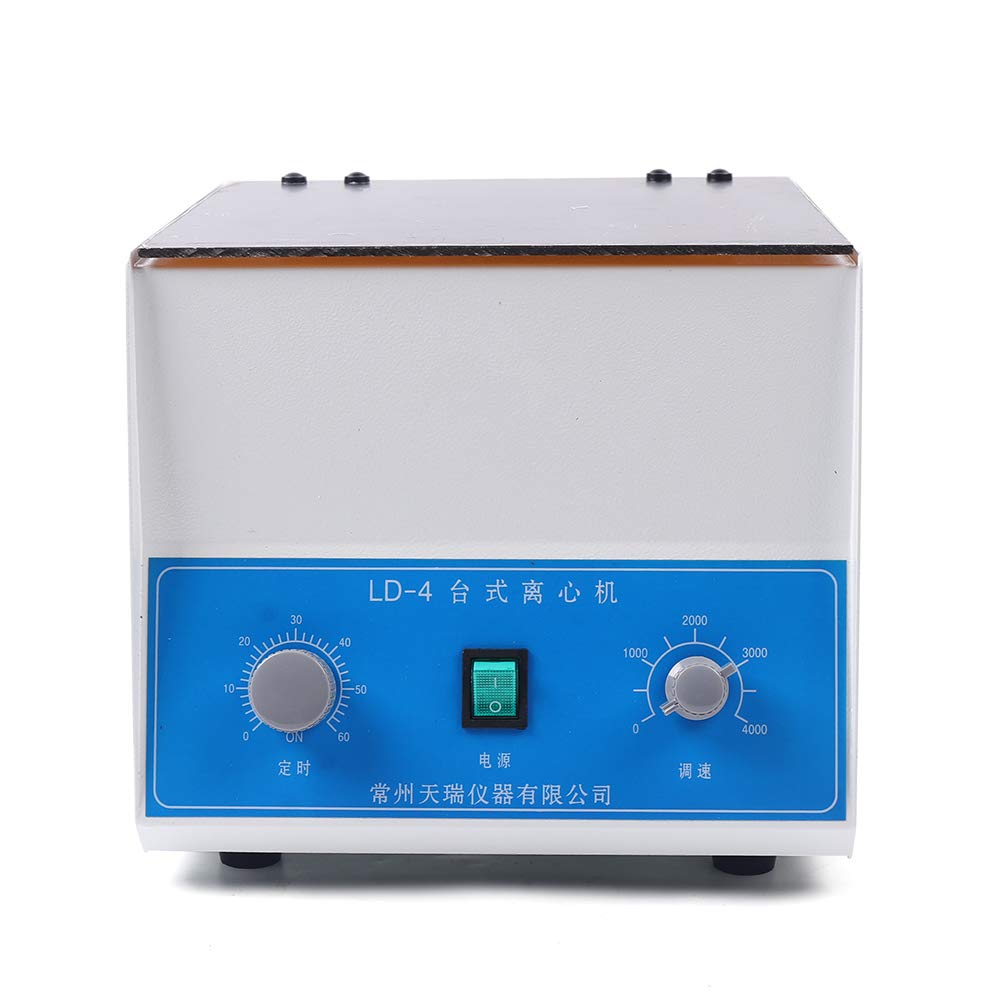 LD-4 centrífuga eléctrica de laboratorio, 4000 rpm 4 tubos x 3.4 fl oz centrífuga máquina con temporizador y control de velocidad para laboratorio