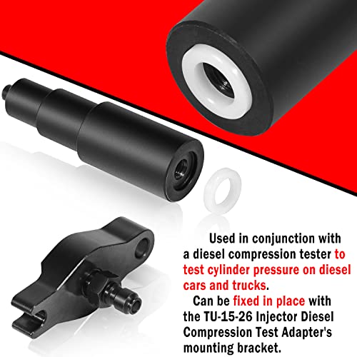 Deecaray Tu-15-26 Adaptador de prueba de compresión diésel para inyector, 3 piezas, negro, compatible con motores Cummins ISB utilizados en Dodge Pick-Ups