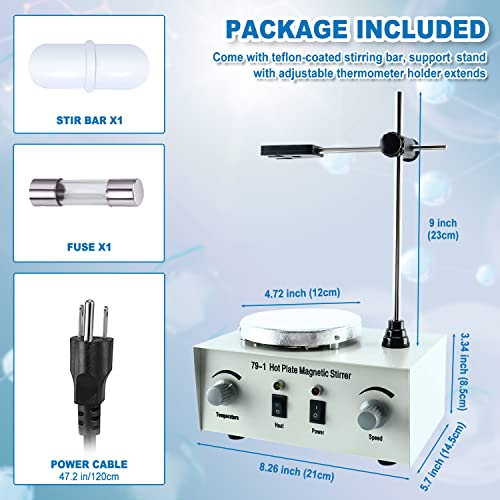 Agitador magnético de placa caliente de 1000 ml, agitador magnético, agitador de laboratorio, 2400 rpm