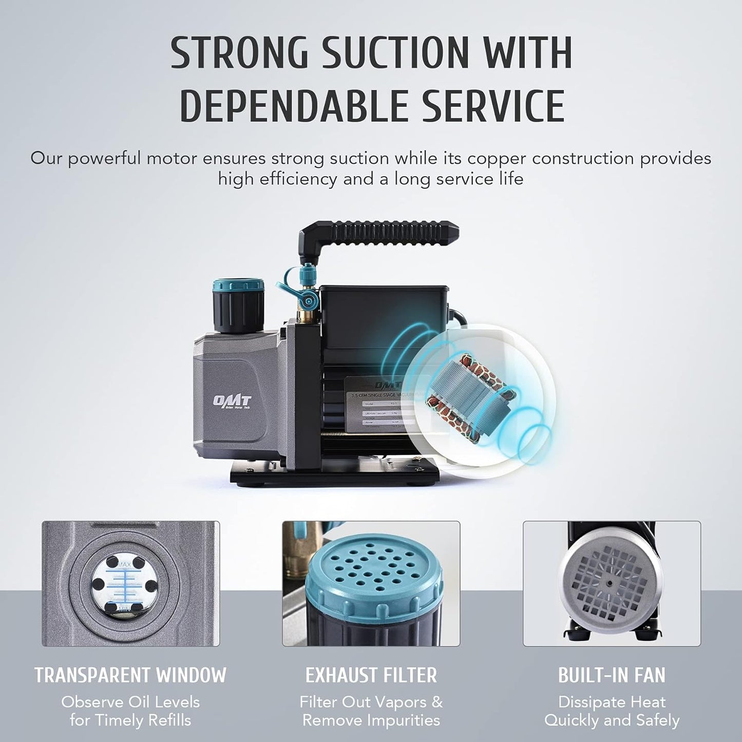 Orion Motor Tech Cámara de Vacío y Bomba de 3 Galones, kit de Desgasificación de Resina Epoxi, Cámara de Vacío de Acero Inoxidable y Bomba de Vacío de 3.5 CFM para el Hogar (3 Galones)