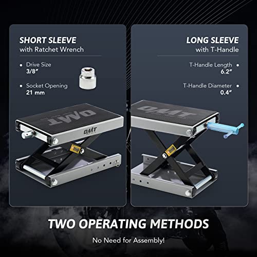 Orion Motor Tech Soporte Central de Gato de Tijera para Elevación de Motocicleta Rango Altura de 10-36 CM, Motocicletas de hasta 1/2 Ton Ser Aplicable (Gris)