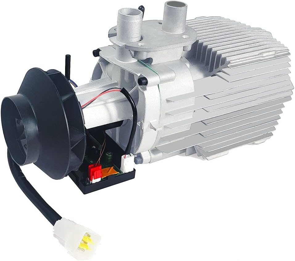 Calentador diésel todo en uno 5KW calentador de estacionamiento 12V 24V carcasa de aluminio calentador de aire diesel con control remoto monitor LCD tanque 5L para coche/RV/barco/camión/furgoneta/autobús (rojo)