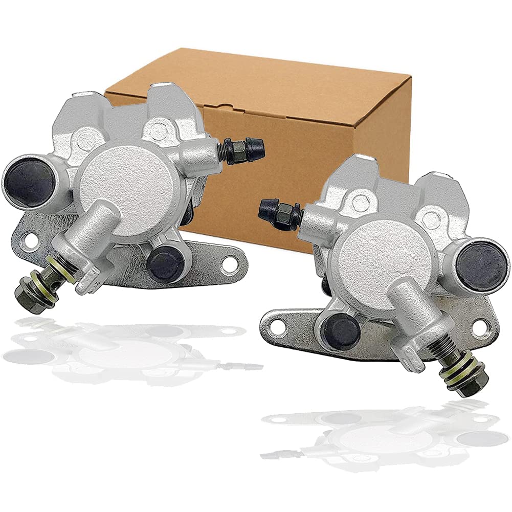 Juego de pinza de freno delantera para Yamaha Grizzly 660 YFM660, 2002 – 2008 con almohadillas para orejas para orejas L & R