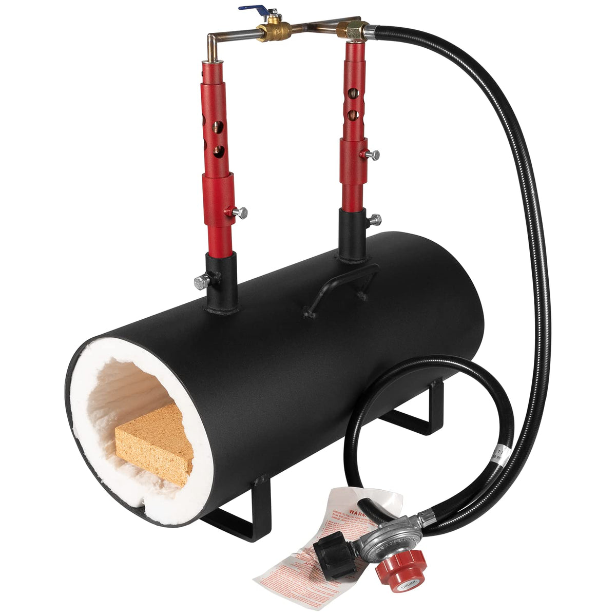 Forja de propano portátil de doble quemador de gran capacidad (19 x 6.7 x 3.5 pulgadas), calienta hasta 3500 °F/1426 °C para herrería, fabricación de cuchillos, herramientas para hacer forjas