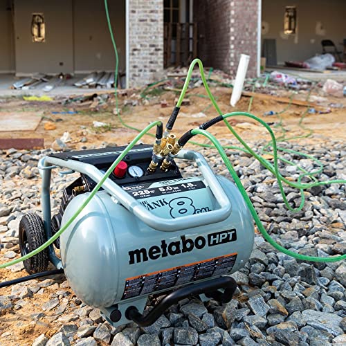 Metabo HPT Compresor de aire | THE TANK™ 8 galones | 225 PSI | 5 CFM @ 90 PSI | Carro | Sin aceite | EC1315S