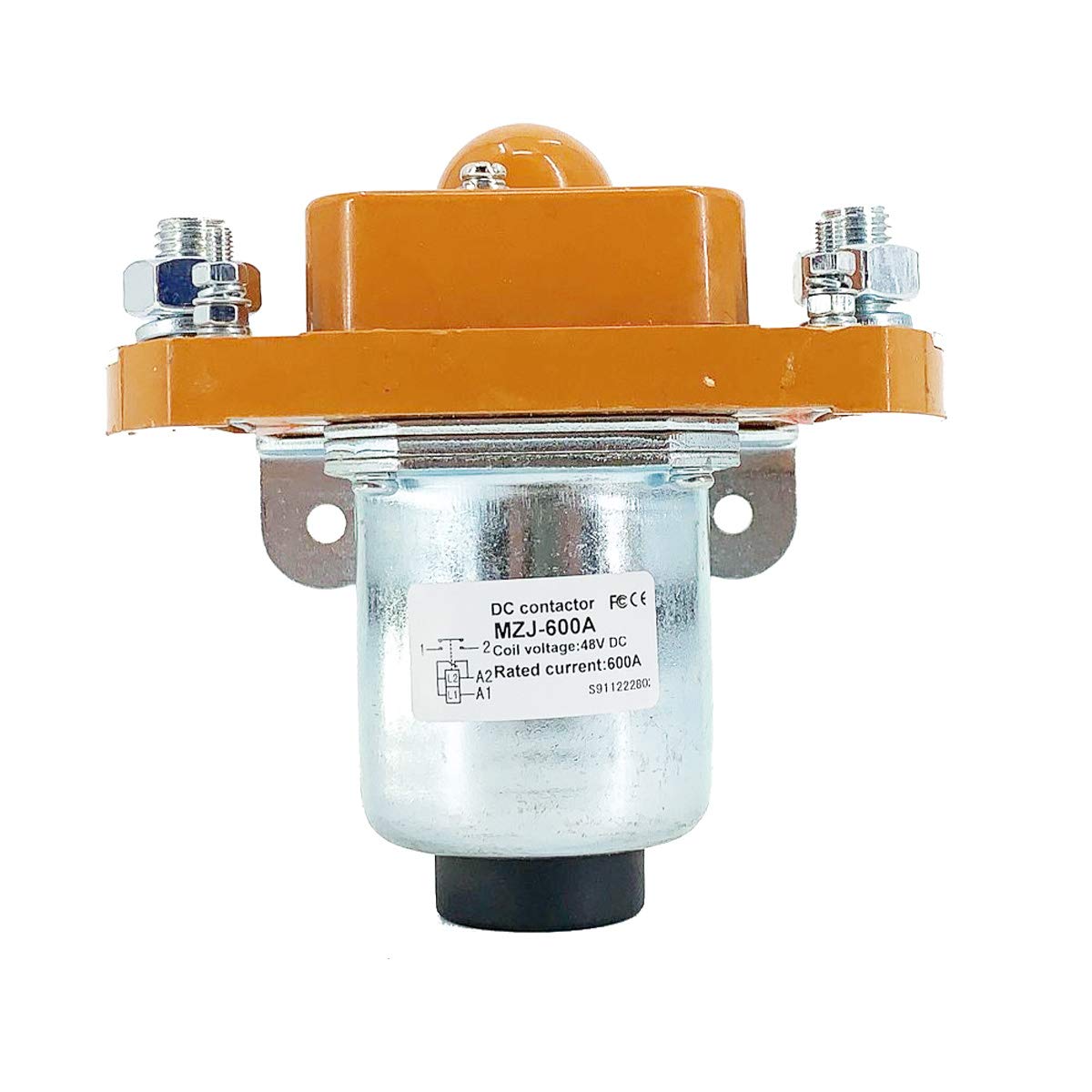 MZJ-600A Solenoide Contactor para carro de golf, 48 V 600 A, solenoide de contactor resistente para carro de golf de repuesto directo