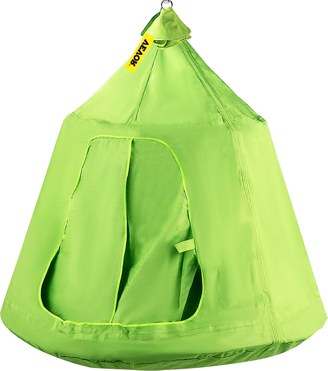 VEVOR Tienda de campaña colgante para árbol, capacidad máxima de 440 libras, tienda de campaña para árbol con cojín inflable de luz LED arco iris, hamaca de techo para niños y adultos, interior y exterior, verde