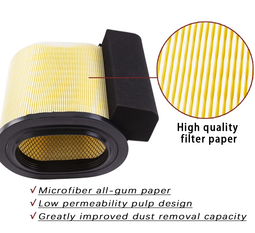 Filtro de aire de motor FA-1927. Para Ford F250 F350 F450 F550 Super Duty con motor diésel V8 Powerstroke de 6.7 L. Sustituye a FA1927, HC3Z9601A, HC349601AF, PA8219