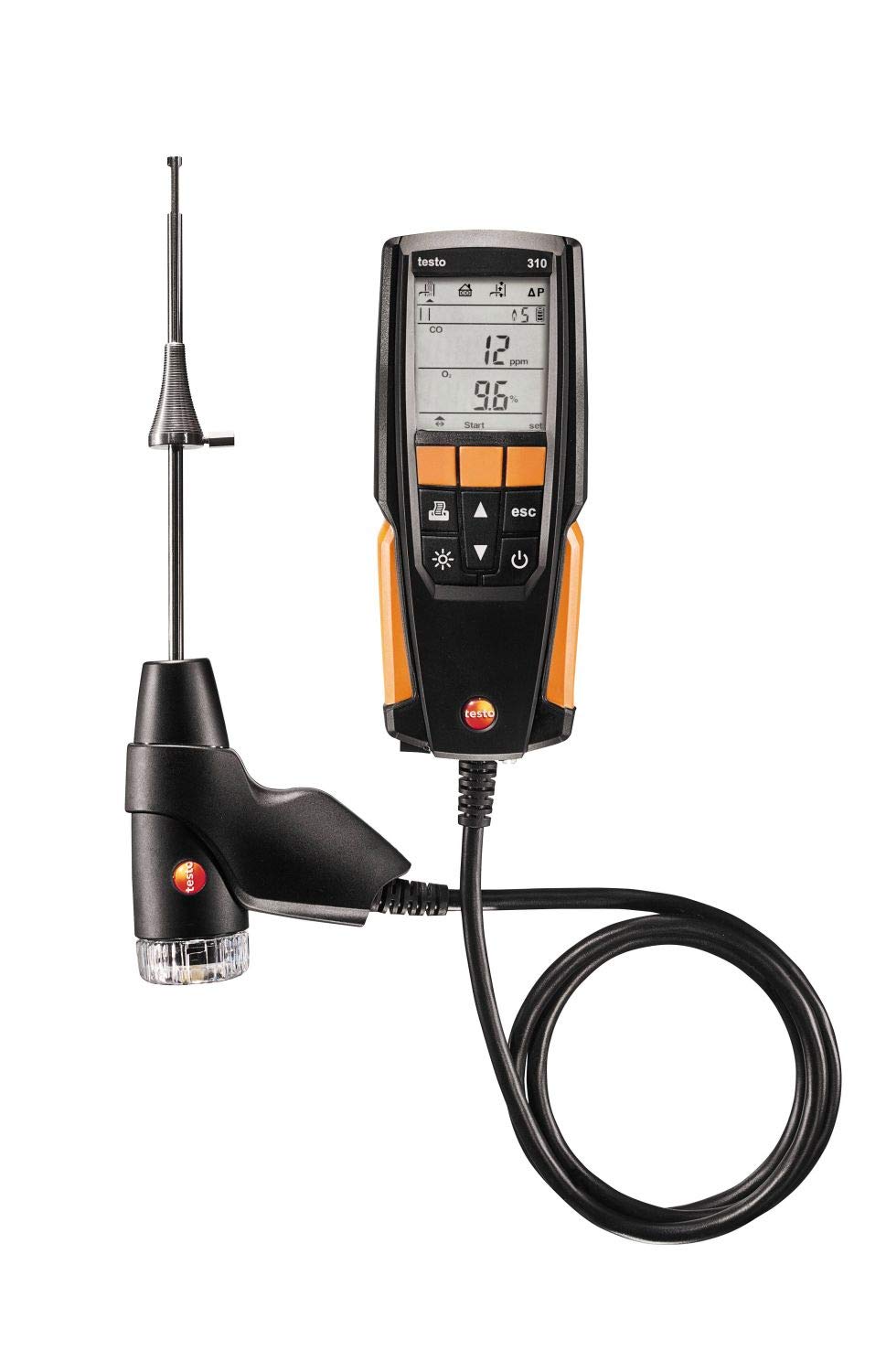 testo Kit de analizador de combustión residencial 310 I I I Kit de detector de gases de combustión para sistemas de calefacción 0563 3100