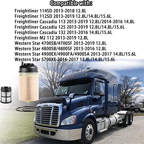 PF9908 Filtro de combustible de repuesto para motores Detroit Diesel DD13 DD15 DD16 Freightliner Western Star 10 micrones sustituye a A4720900651 FK13834 WF10103 (juego de 6)