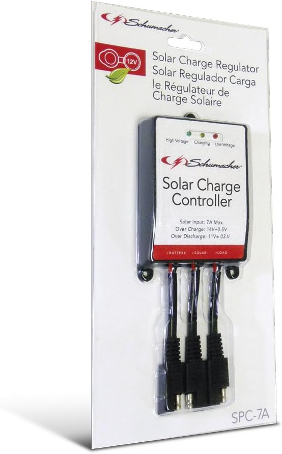 Schumacher SP-1500 - Cargador de batería solar / Mantenedor con controlador de carga solar de 15 W