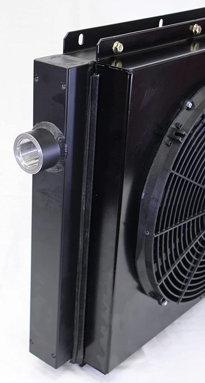 Ventilador de aceite hidráulico móvil y cubierta modelo DC-35 (12 voltios W/OC-64) con o sin válvula de derivación (8 bares (116 psi) Bypass