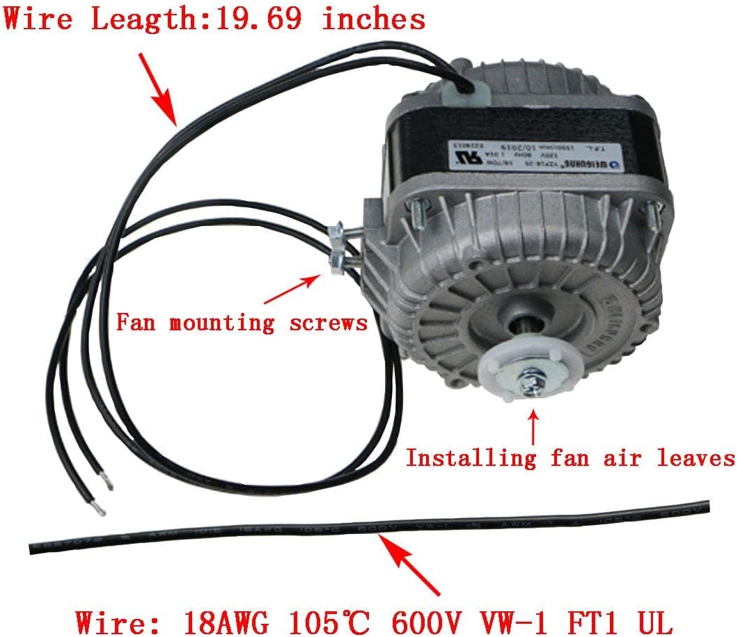 Motor de poste sombreado de 120 V, 60 Hz, 1.01 A, 18 W, motor de ventilador de CA para pequeños equipos de ventilación, evaporador de radiador de equipo de refrigeración (YZF18-25)