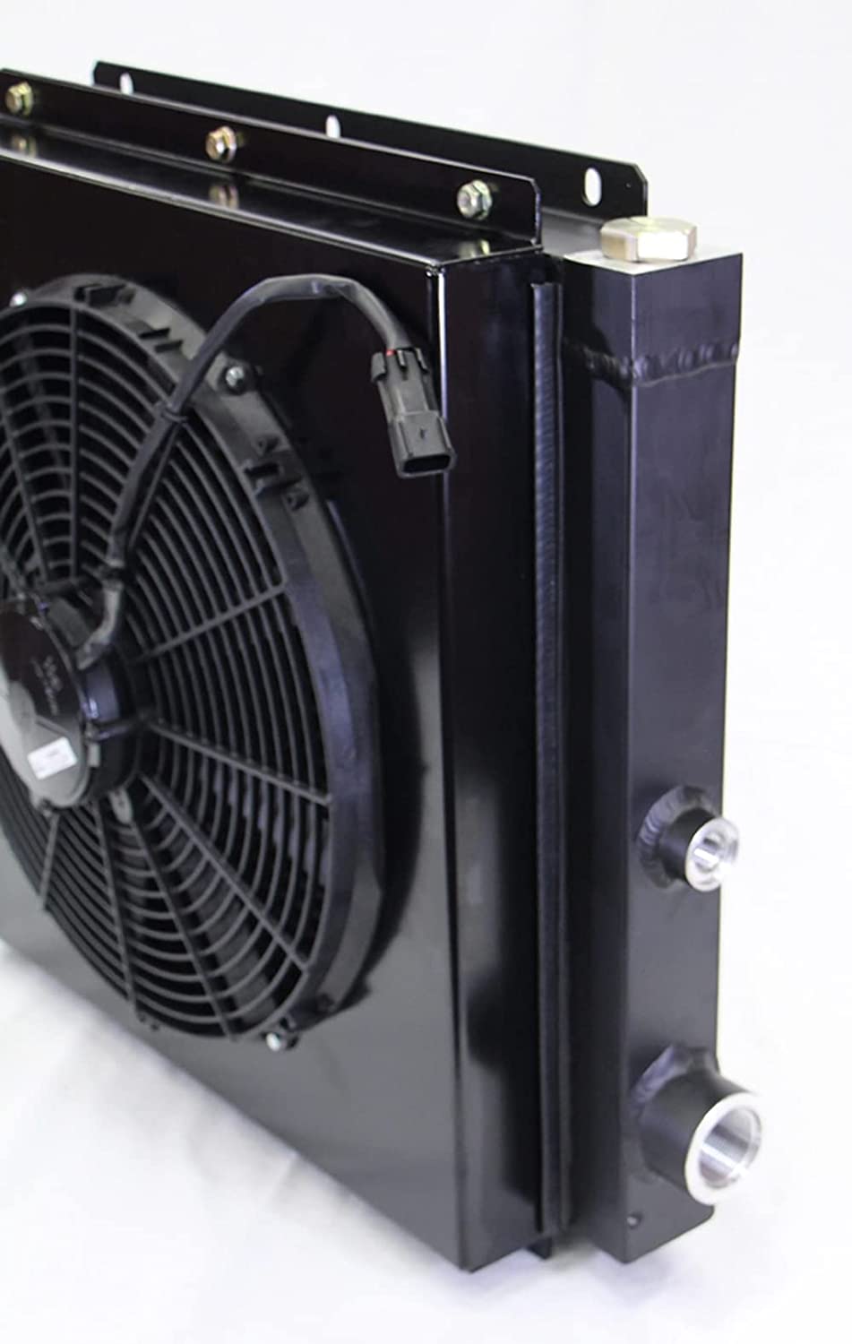 Ventilador de aceite hidráulico móvil y cubierta modelo DC-35 (12 voltios W/OC-64) con o sin válvula de derivación (8 bares (116 psi) Bypass