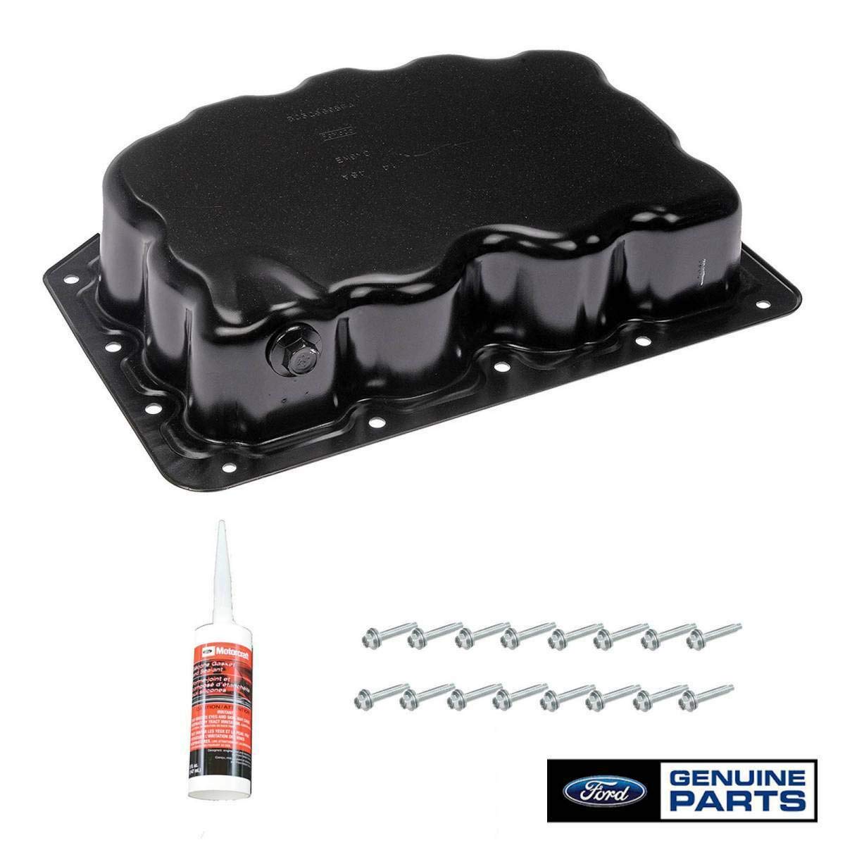 Kit de actualización de sartén de aceite de acero OEM con pernos y RTV compatible con Ford 6.7 Powersroke Diesel F-250 F-350 2011-2016
