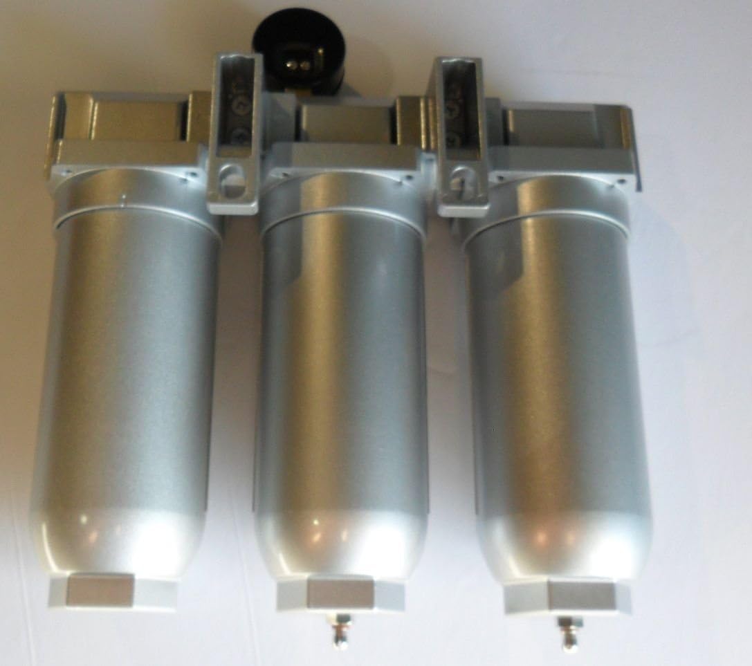 Trampa de humedad para limpieza de aire comprimido industrial de 3 etapas, filtro de carbón, secador de decantante (drenaje manual de 2,54 cm)