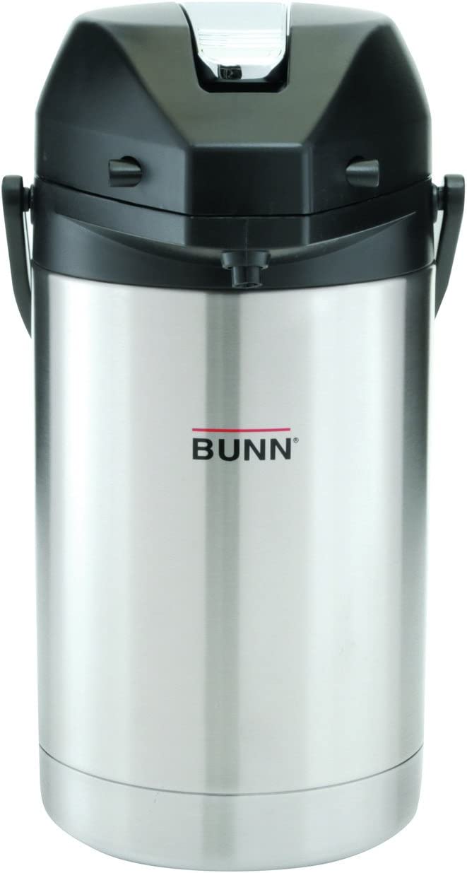 BUNN Airpot de acción con palanca de 2.5 litros, acero inoxidable, 32125.000