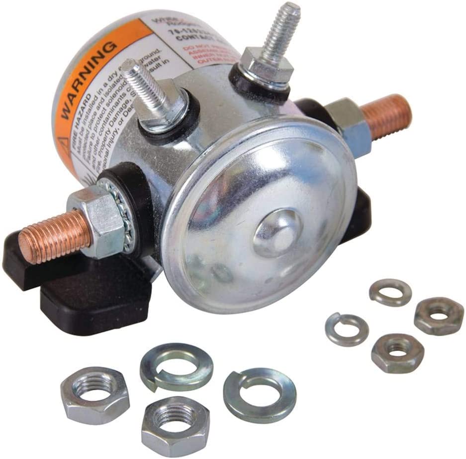 Stens 435-368 Solenoide de arranque, sustituye a E-Z-Go: 27855G01, compatible con E-Z-Go: eléctrico, 1986 y posteriores, hardware incluido, 36V, serie #124