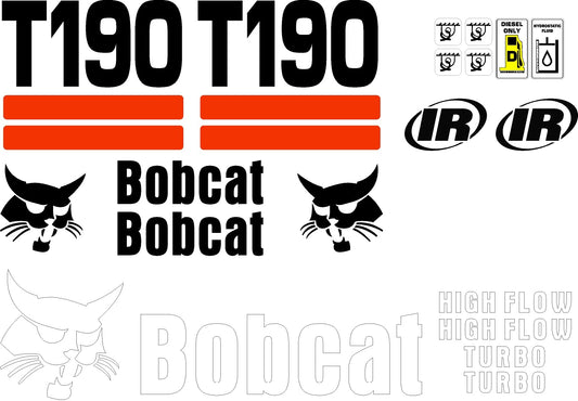 Bobcat T190 excavadora Decal Set Conjunto De La Máquina