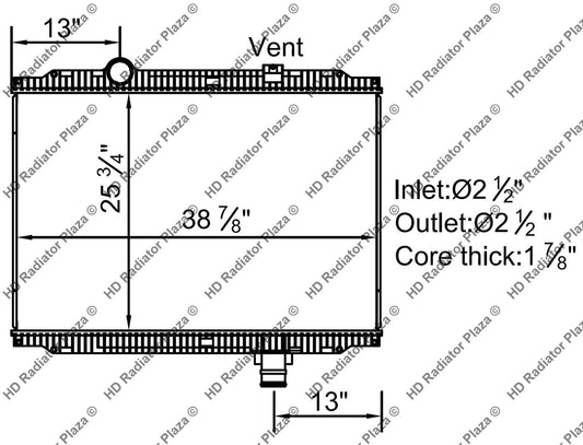 Radiator For 11-13 Kenworth T170 T270 T300 T370 T400 Peterbilt 325 330 337 348