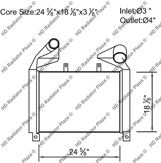 Charge Air Cooler For 97-07 Mack CL CX DM LE MH MR RW 24 5/8 x 18 1/8 Core Only