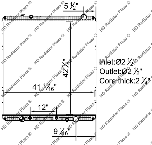 Radiator For Freightliner 13-15 Coronado 12-15 Cascadia W155 41 5/8" x 35 3/4"