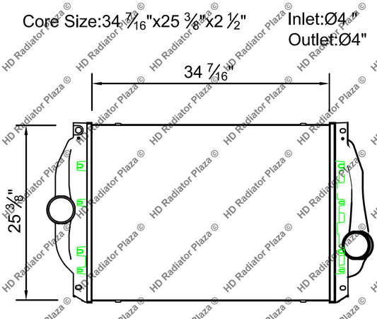 Charge Air Cooler For 108SD Cascadia Century M2 4900 Series 34 7/16" x 25 3/8"