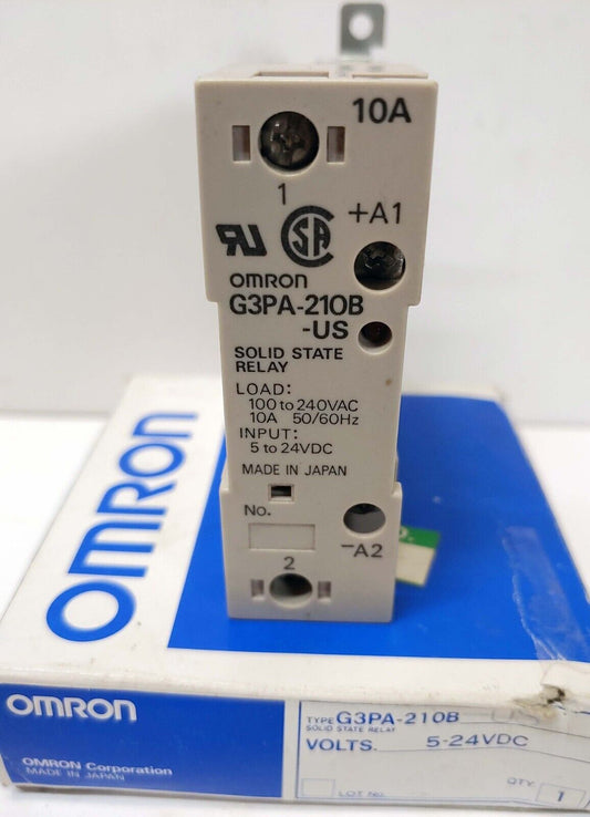 Omron G3PA-210B-US Solid State Relay 5-24VDC Input 100-240VAC 10A Load New Japan