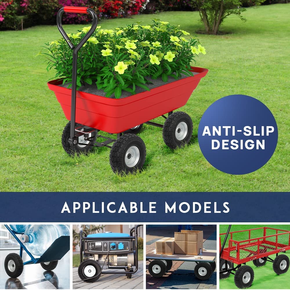 Winisok 4.10/3.50-4 ruedas de neumático sin planos, neumático de repuesto sólido de 10 pulgadas con rodamientos de 5/8 pulgadas para vagón/carritos Gorilla/carretilla/camión de mano/generadores (paquete de 2)