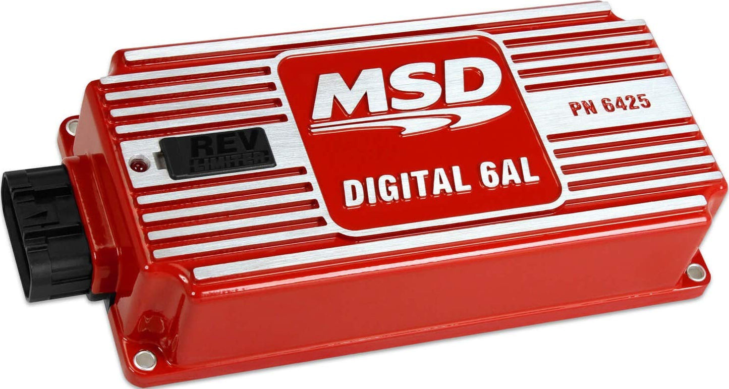 Nueva caja de control de encendido digital MSD con limitador Rev, rojo, 520-540V, rango de 11,000 RPM, 8 pulgadas de largo x 4 pulgadas de ancho x 1.825 pulgadas de alto, compatible con cilindros de 4-6-8