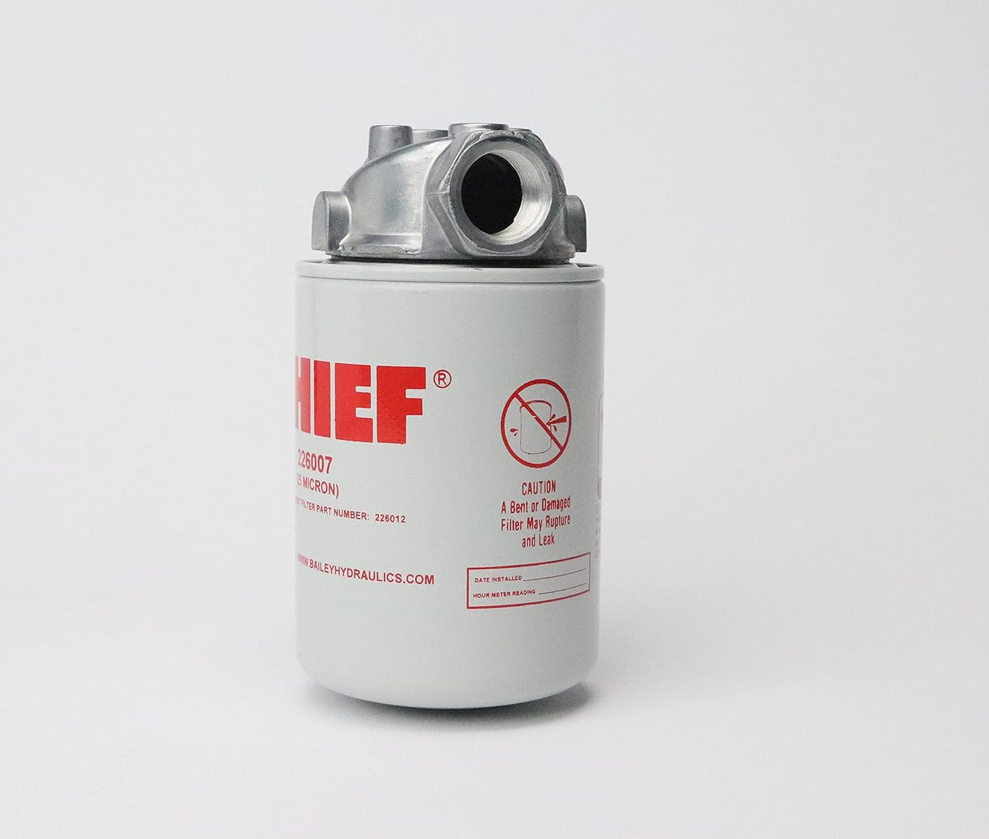 Chief Conjunto de filtros giratorios - Filtro hidráulico de 10 micrones - Conjunto de filtro hidráulico con derivación de 15 PSI 250 PSI, 25 GPM, puerto de entrada/salida NPTF de 3/4 pulgadas, rosca de 1 a 12, sin puerto indicador