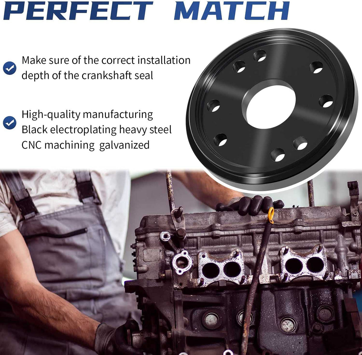 3824078 5395259 2063800090 - Instalación de sello y manga de desgaste para Cummins 3.9L 5.9L 6.7L 8.3L 9.0L y Paccar PX-6 PX-8 ST-224C