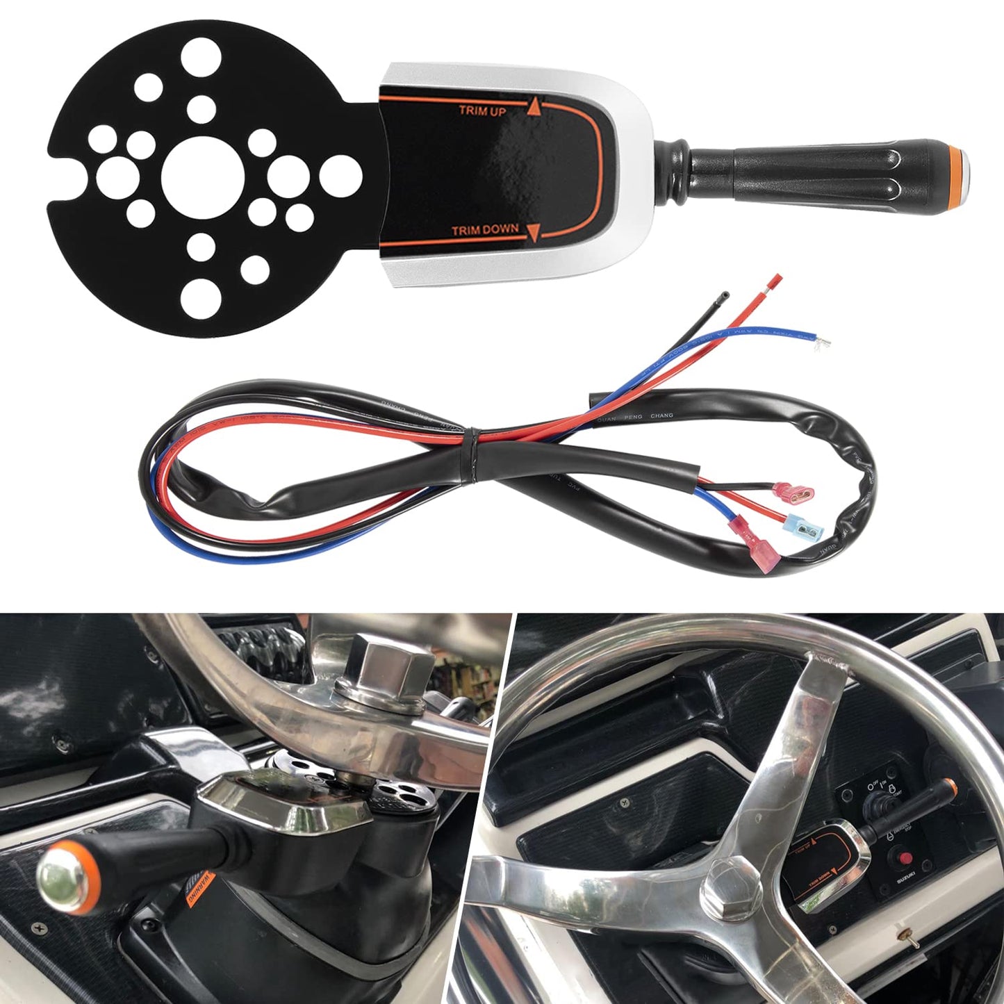 Interruptor de ajuste estilo intermitente individual – Control de moldura del motor/placa de gato interruptor único para dirección hidráulica, cable e inclinación, reemplazo PT1000-1P, PT000-2P