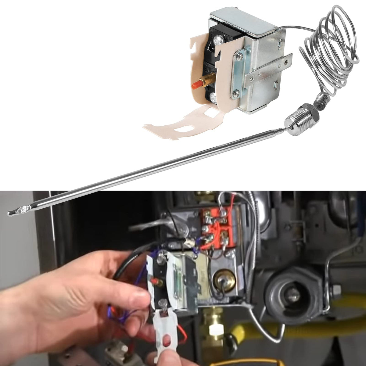 PP10084 Interruptor de límite alto compatible con freidora Pitco y todas las freidoras de gas, reemplazo de termostato de seguridad de límite alto de 230 °C