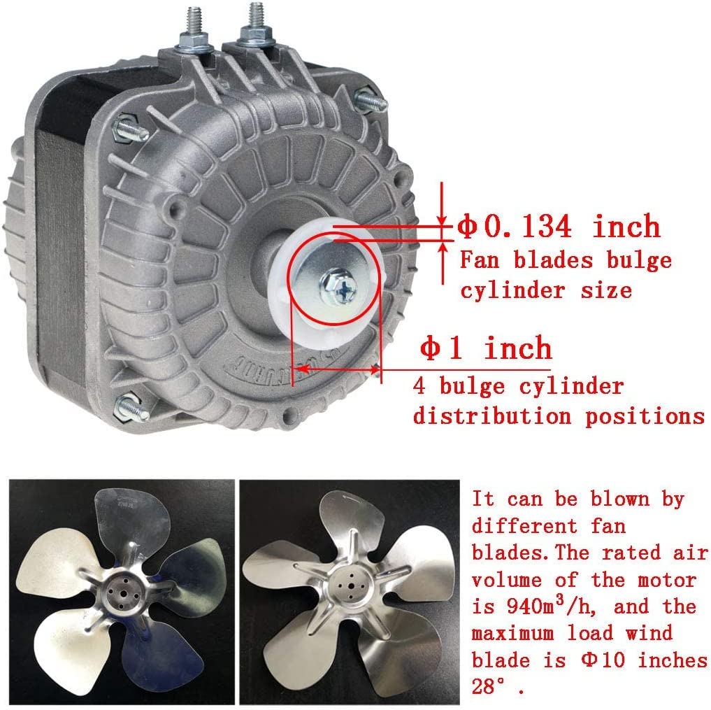 Motor de poste sombreado de 120 V, 60 Hz, 1.01 A, 18 W, motor de ventilador de CA para pequeños equipos de ventilación, evaporador de radiador de equipo de refrigeración (YZF18-25)