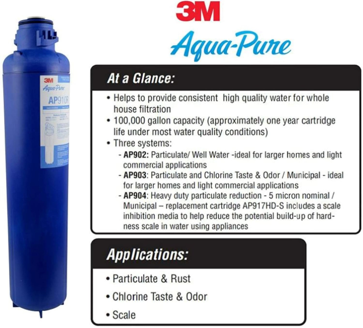 Aqua-Pure El sistema de filtro de agua sanitario AP902 del cambio rápido de toda la casa, reduce el sedimento #5621101