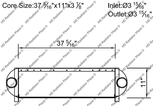 Charge Air Cooler For 01-04 New Flyer D40LF 01-07 37 5/16" x 11" Core 3741155C