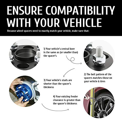 Orion Motor Tech Espaciadores de Rueda Hubcentric de 6 x 5,5, 1,25 Pulgadas, Diámetro Interior de 106 mm, Compatibles con Tacoma 4Runner Tundra Fortuner Ventury FJ Cruiser, Juego de 4 Espaciadores de 6 x 139 de 31,75 mm