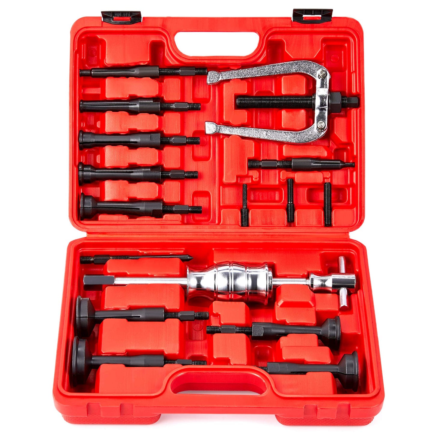 Juego de extractor de rodamientos de cojinete y extractor de sellos Orion Motor Tech, martillo deslizante, inserto de guía, juego de herramientas de extracción de rodamientos internos, 16 piezas.