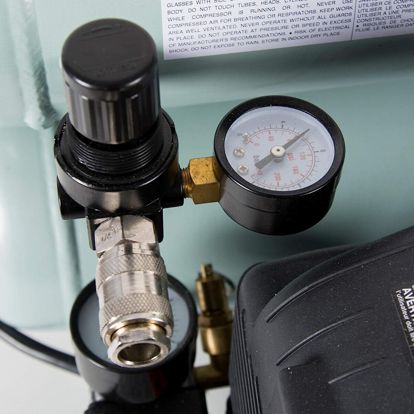 Metabo HPT Compresor de aire, 4 galones, eléctrico, doble pila, portátil, hierro fundido, bomba lubricada con aceite, 135 PSI, garantía de 1 año (EC99S)