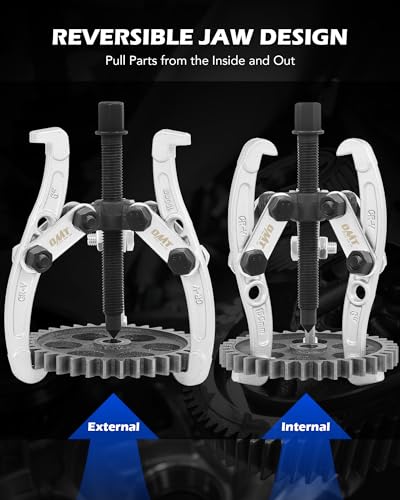 Orion Motor Tech Juego de Extractor de Engranajes de Acero CR-V de 3 Pulgadas, 4 Pulgadas, 6 Pulgadas, 8 Pulgadas, 24 Piezas de Extractor de Engranajes de 2 Mordazas y 3 Mordazas con Mordazas