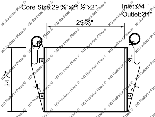 Charge Air Cooler For Mack Truck CH CL CV DM DMM RB RD 29 5/8" x 24 1/2" Core