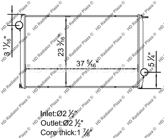 Radiator For Ford 8501 8511 8513 L LT Sterling 7500 8500 23 3/16" x 37 5/16"